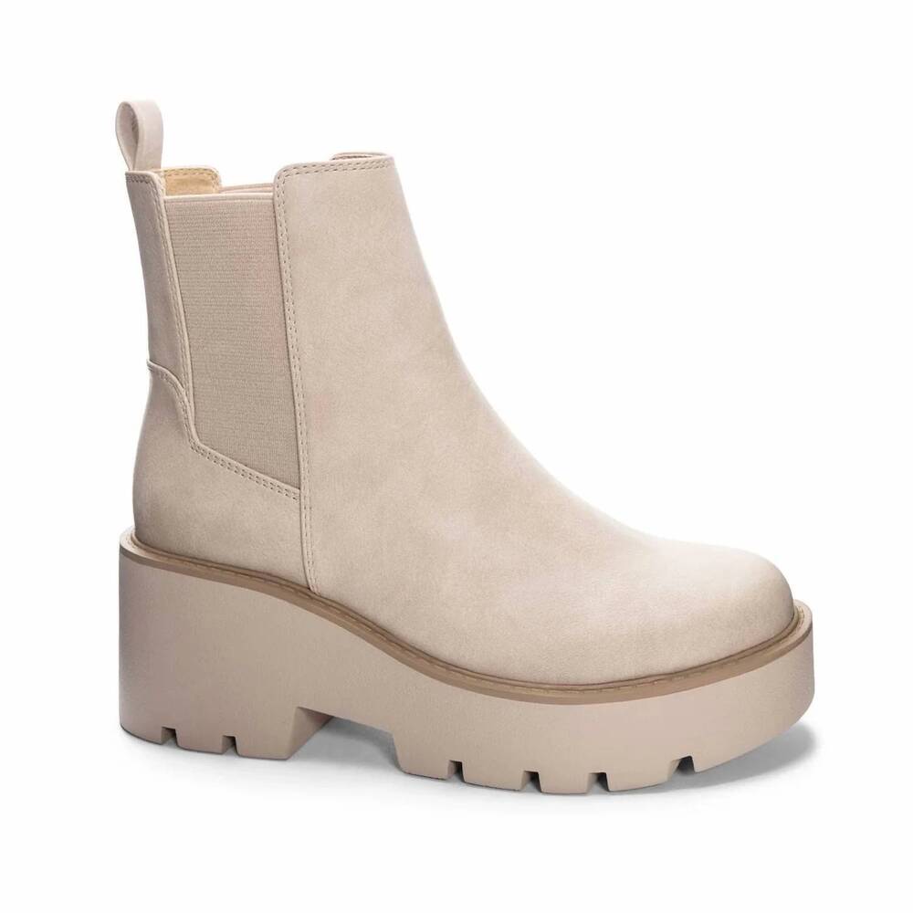 NEW CHINESE LAUNDRY women's rabbit casual bootie in beige